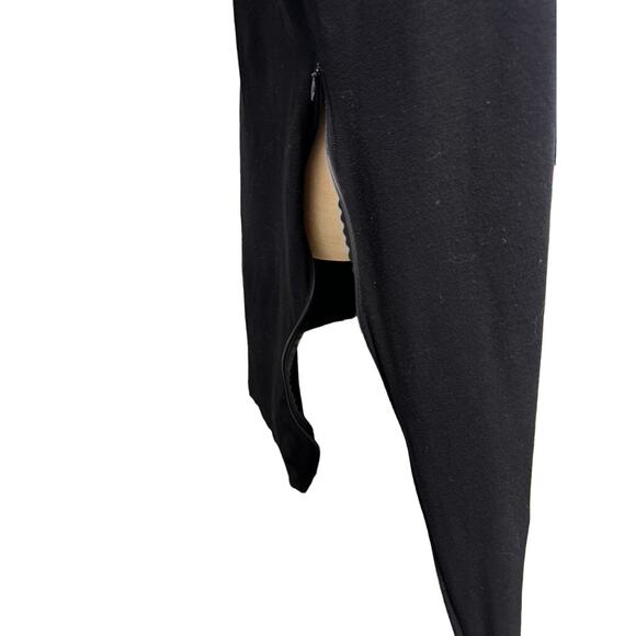 "Eileen Fisher" Black Stretch Dress, Double Zippers Down Both Sides, Tunic, L, - Picture 3 of 11